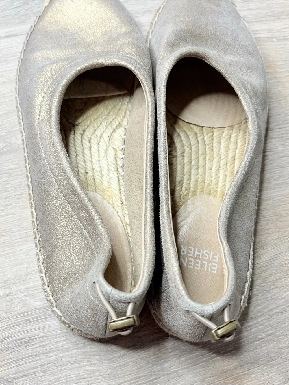Eileen Fisher Bali Flats Espadrille Size 7 Women’s Metallic Casual